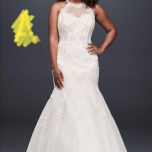 Trumpet/Mermaid Style Lace Wedding Dress - Size 18